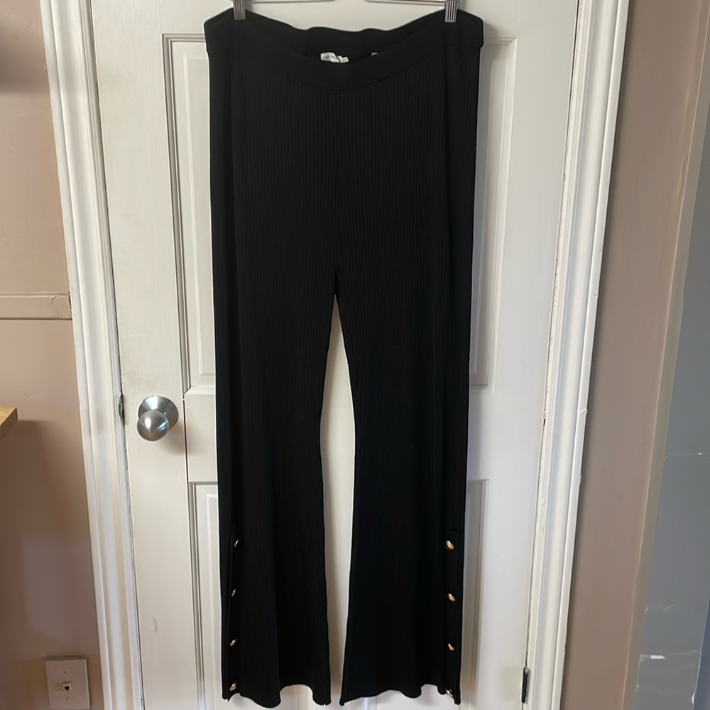 Good American black ribbed stretch pull on pants women’s size 4X